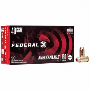 FEDERAL Ae40r1 American Eagle 40 S&w Full Metal Jacket (fmj) 180 Gr 50 Bx / 20 Cs