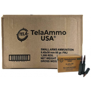 TelaAmmo 5.45x39mm 65gr Steel Cased FMJ Rifle Ammunition 1500rd Case