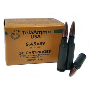 TelaAmmo 5.45x39mm 65gr Steel Cased FMJ Rifle Ammunition 30rd Box