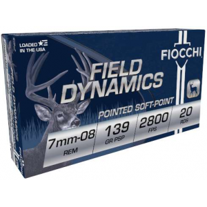 FIOCCHI AMO 7MM-08 REM 139GR PSP 20RD ( 10 PER CASE )