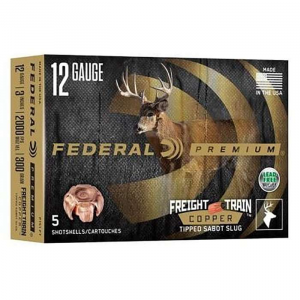FEDERAL PREMIUM SHOTSHELL AMO 12GA 3IN 300GR FREIGHT TRAIN COPPER SABOT SLUG 5RD (10 BOX CASE)