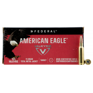 Federal AE224VLK1 American Eagle  224 Valkyrie 75 gr Total  Metal Jacket (TMJ) 20 Bx/ 10 Cs