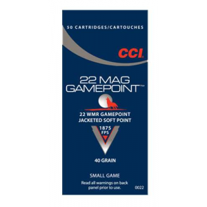 CCI 0022 Gamepoint 22 Mag 40 Gr Jacketed Soft Point (jsp) Rimfire Ammunition 50 Rd Box
