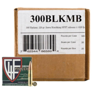 Fiocchi Range Dynamics Subsonic .300 Blackout 220 Grain Sierra MatchKing BTHP - Fiocchi