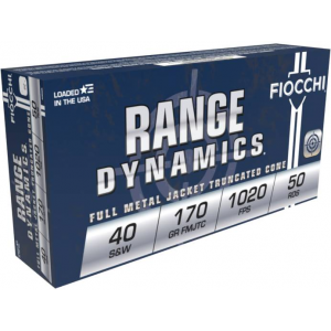 FIOCCHI 40swa Training Dynamics 40 S&w 170 Gr Full Metal Jacket Truncated-cone (tcfmj) 50 Bx/ 20 Cs