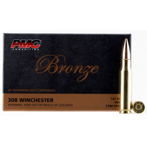 PMC 308b Bronze 308 Win 147 Gr Full Metal Jacket Boat Tail (fmjbt) Ammunition 20 Rd Box