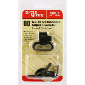 Uncle Mikes 15932 Shotgun Swivels Magnum Band Swivel  1 Quick Detach Black Most 12 Gauge