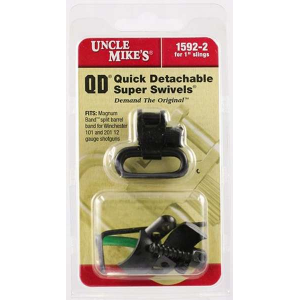 Uncle Mikes 15922 Shotgun Swivels Magnum Band Swivel  1 Over/Under Quick Detach Black Winchester 101/201 12 Ga