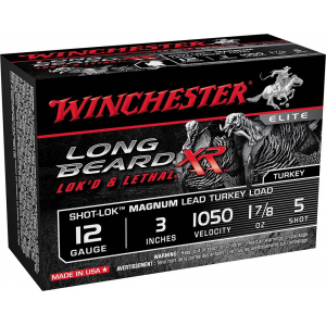 Winchester Ammo STLB123M5 Long Beard XR Shot-Lok Magnum 12 Gauge 3 1 7/8 oz 5 Shot 10 Bx/ 10 Cs