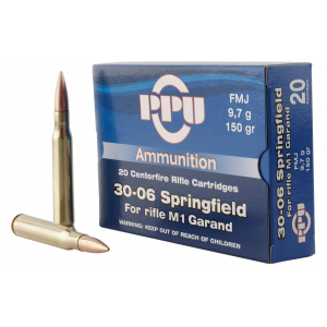 PPU Standard Rifle 30-06 Springfield 150 Gr Full Metal Jacket (fmj) Rifle Ammunition 20 Rd Box