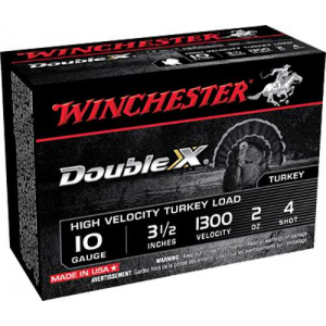 Winchester Ammo STH104 Double X High Velocity Turkey 10 Gauge 3.5 2 oz 4 Shot 10 Bx/ 10 Cs
