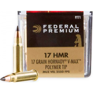 FEDERAL P771 Premium V- Shok 17 Hmr 17 Gr Hornady V-max (vmx) 50 Bx/ 60 Cs