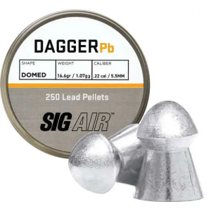 AIRGUN, DAGGER PELLET, .22 CAL, DOMED, LEAD, 16.6GR, 250CT, BLISTER PACK