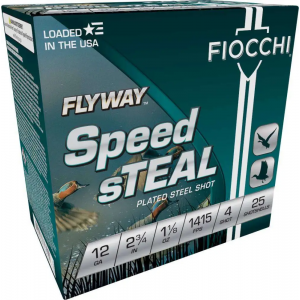 FIOCCHI Flyway Amo Speedsteal 12ga 2.75 In 1 1/8oz #4 1415 Fps 25rd Box