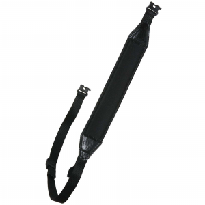 Outdoor Connection NDS90063 Elite Sling with 1 Brute E-Z Detach Swivels 1 W Adjustable Black Neoprene w/Leather Trim for Rifle/Shotgun