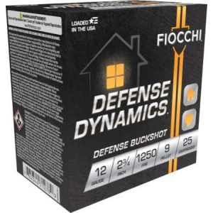 FIOCCHI Home Defense Amo 12ga 2.75 In 1 Bk 9 Pellet 25rds ( 10 Boxes Per Case )