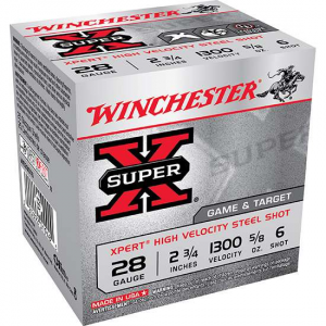 Winchester Ammo WE28GT6 Super X Xpert High Velocity 28 Gauge 2.75 5/8 oz 6 Shot 25 Bx/ 10 Cs