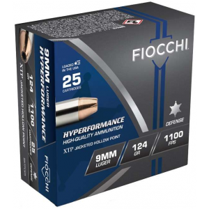 FIOCCHI Amo 9mm Luger 124gr Xtphp 25-rd (20 Boxes Per Case)