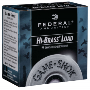 FEDERAL H1264 Game Load Upland Hi-brass 12 Gauge 2 3/4 1 1/4 Oz #4 Shot 25 Bx/ 10 Cs