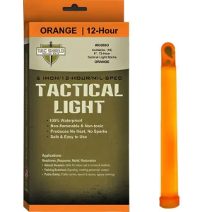 Tac Shield Tactical Light Stick 12 Hour 6 Inch Orange 10 Pack