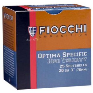 FIOCCHI HV LEAD AMO 20GA 2.75 IN 1 OZ #8 1220FPS 25-RD ( 10 BOXES PER CASE )