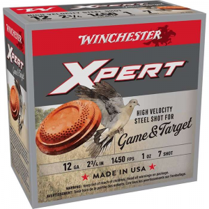 WINCHESTER Ammo We12gthv7 Xpert Game & Target 12 Ga 2.75 1 Oz #7 High Velocity Steel Shot 25rds