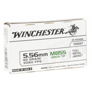 WINCHESTER Ammo Usa855k Usa 5.56x45mm Nato 62 Gr Full Metal Jacket Lead Core (fmjlc) 20 Bx/ 50 Cs