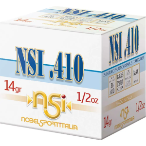 NOBELSPORT .410 2.5 1200FPS. 1/2OZ. #8 SHOTGUN AMMUNITION 25 RD BOX