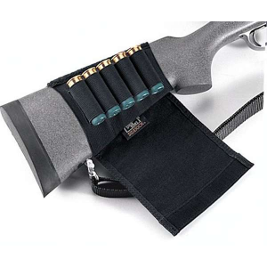 Uncle Mikes 88492 Buttstock Shell Holder With Flap 5 Rounds Shotgun Black Nylon