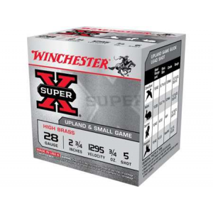 WINCHESTER Ammo X285 Super-x High Brass 28 Gauge 2.75 3/4 Oz 5 Shot 25 Bx/ 10 Cs