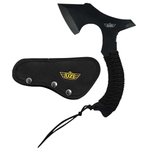 Uzi Accessories UZKAXE5 Throwing Axe  7 Plain Stainless Steel Blade, Black Paracord Wrapped Stainless Steel Handle 12.20 OAL