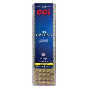 CCI 0038 Specialty Cb 22 Lr 29 Gr Lead Round Nose (lrn) 100 Bx/ 50 Cs