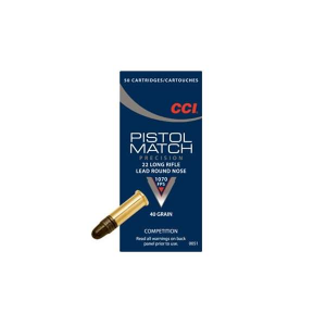 CCI 0051 Competition Pistol Match 22 Lr 40 Gr Lead Round Nose (lrn) 50 Bx/ 100 Cs