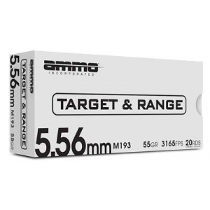 AMMO INC TARGET & RANGE 5.56 55GR M193 RIFLE AMMUNITION 20rd BOX