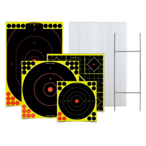 Birchwood Casey 38102 Sharpshooter Target & Stand Kit Bullseye Stand Paper Target 1 Frame/4 Targets