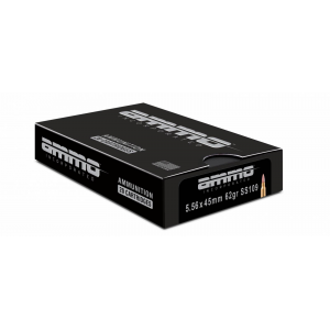 AMMO Inc 5.56x45mm Nato 62 Grain Ss109 Steel Penetrator Brass Full Metal Jacket Ammunition 20 Rd Box