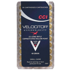 CCI 0047 Velocitor 22 Lr 40 Gr Copper Plated Hollow Point (cphp) 50 Box