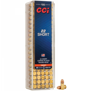 CCI 0027 Target & Plinking 22 Short 29 Gr Copper-plated Round Nose 100 Rd Box
