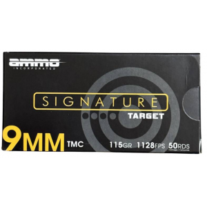 Ammo Inc. Signature, 9mm, TMC, 115 Grain, 50 Rounds.