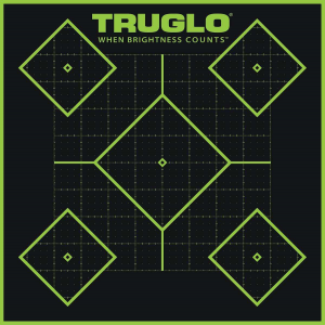Truglo TG14A12 Tru-See  Self-Adhesive Paper 12 x 12 5-Diamond Black Target Paper w/Green Accents 12 Per Pack