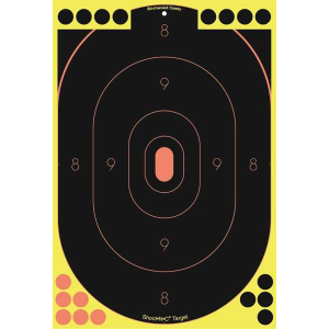 Birchwood Casey 34605 Shoot-N-C  Self-Adhesive Paper 12 x 18 Silhouette Yellow Target Paper w/Black Target & Red Accents 5 Per Pack