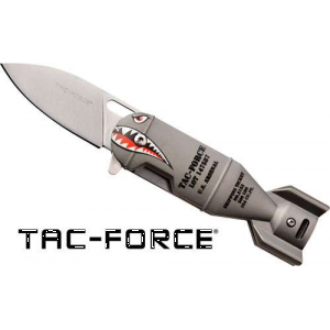 MC TAC-FORCE 2.25 DROP POINT FOLDER GREY SHARK BOMB/SS