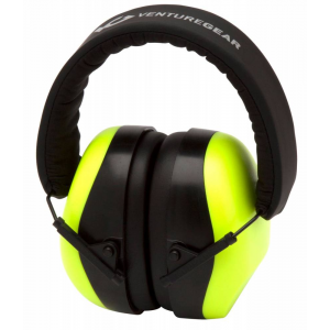 Pyramex VGPM8031C Venture Gear V80 Muff Foam 26 dB Over the Head Hi-Vis Lime Ear Cups w/Black Band