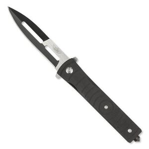 Uzi Accessories UZKFDR014 Tactical Folding Knife Mossad III 2.50 Straight Edge Plain G10 Black Handle Folding