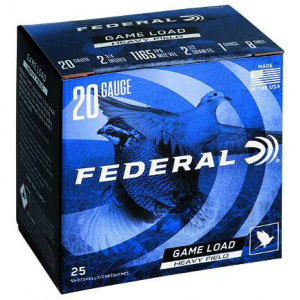 FEDERAL H2028 Game-shok Upland 20 Gauge 2.75 1 Oz 8 Shot 25 Bx/ 10 Cs