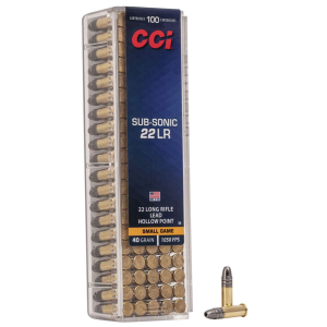 CCI Quiet Subsonic 22 Lr 40 Gr Lead Hollow Point (lhp) Rimfire Ammunition 100 Rd Box