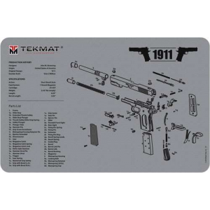 TekMat TEKR171911GY Original Cleaning Mat  1911 Diagram Gray 17 x 11