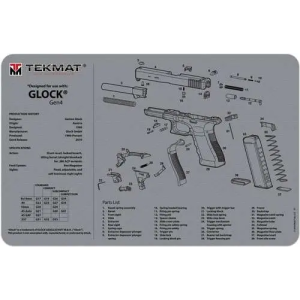 Tekmat Glock Gen 4 Cleaning Mat 17 x 11 Grey Breakdown Mat