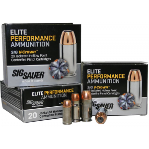 SIG Sauer E9mma120 Elite V-crown 9mm Luger 115 Gr Jacketed Hollow Point (jhp) 20 Bx/ 10 Cs