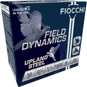 FIOCCHI Hi Velocity Steel Amo 12ga 2.75 In 1 1/8 Oz #6 1400fps 25rd ( 10 Boxes Per Case )